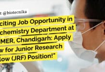 Exciting Job Opportunity in Biochemistry Department at PGIMER, Chandigarh: Apply Now for Junior Research Fellow (JRF) Position! PGIMER JRF Job Opening - Applications Invited