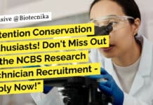 Attention Conservation Enthusiasts! Don’t Miss Out on the NCBS Research Technician Recruitment – Apply Now! NCBS Research Technician Recruitment - Apply Online Now!