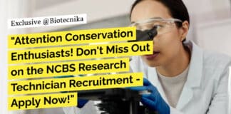 NCBS Research Technician Recruitment - Apply Online Now!