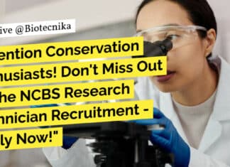 NCBS Research Technician Recruitment - Apply Online Now!
