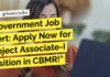 Government Job Alert: Apply Now for Project Associate-I Position in CBMR! CBMR Project Job Opening - Applications Invited