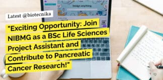 BSc Life Sciences Project Assistant Job at NIBMG