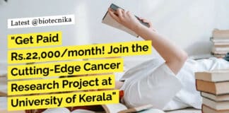 "Get Paid Rs.22,000/month! Join the Cutting-Edge Cancer Research Project at University of Kerala"