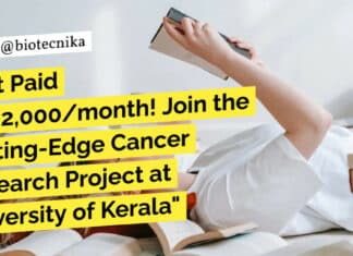 "Get Paid Rs.22,000/month! Join the Cutting-Edge Cancer Research Project at University of Kerala"