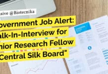 Government Job Alert: Walk-In-Interview for Junior Research Fellow at Central Silk Board Govt Silk Board JRF Recruitment - Attend Walk-In-Interview