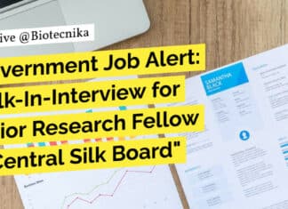 Govt Silk Board JRF Recruitment - Attend Walk-In-Interview