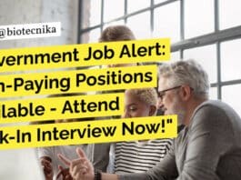 Government Job Alert: High-Paying Positions Available – Attend Walk-In Interview Now! Govt IPFT Project Jobs - Biotech, Biological Sciences Apply