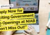 Apply Now for Exciting Government Job Openings at NIAB – Don’t Miss Out! Govt NIAB Project Jobs - Apply Online Now!