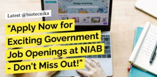 Govt NIAB Project Jobs - Apply Online Now!