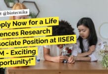 Apply Now for a Life Sciences Research Associate Position at IISER TVM – Exciting Opportunity! "Apply Now for a Life Sciences Research Associate Position at IISER TVM - Exciting Opportunity!"