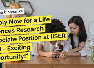 "Apply Now for a Life Sciences Research Associate Position at IISER TVM - Exciting Opportunity!"