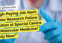 High-Paying Job Alert: Senior Research Fellow Position at Special Centre for Molecular Medicine! Apply Now! "High-Paying Job Alert: Senior Research Fellow Position at Special Centre for Molecular Medicine! Apply Now!"