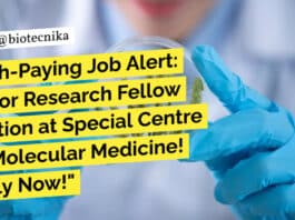 High-Paying Job Alert: Senior Research Fellow Position at Special Centre for Molecular Medicine! Apply Now! "High-Paying Job Alert: Senior Research Fellow Position at Special Centre for Molecular Medicine! Apply Now!"