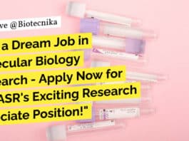 "Get a Dream Job in Molecular Biology Research - Apply Now for JNCASR's Exciting Research Associate Position!"