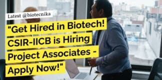 CSIR-IICB MSc Biotech Project Associate Recruitment