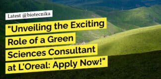 "Unveiling the Exciting Role of a Green Sciences Consultant at L'Oreal: Apply Now!"