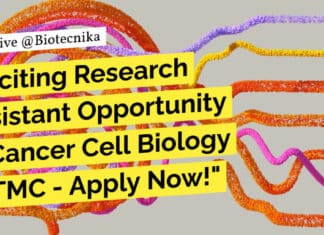 Research Assistant in Cancer Cell Biology Recruitment at TMC, Apply Now!
