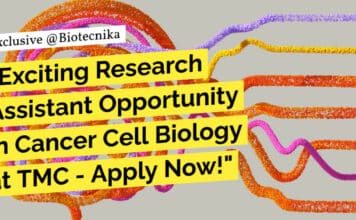 Research Assistant in Cancer Cell Biology Recruitment at TMC, Apply Now!