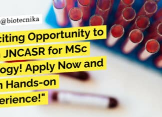 "Exciting Opportunity to Join JNCASR for MSc Biology! Apply Now and Gain Hands-on Experience!"
