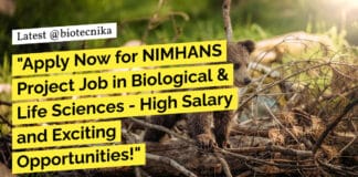 NIMHANS Biological & Life Sciences Project Job Opening - Apply Online