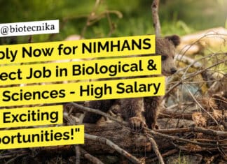 NIMHANS Biological & Life Sciences Project Job Opening - Apply Online
