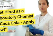 Get Hired as a Laboratory Chemist at Coca Cola – Apply Now! Laboratory Chemist For Food Science Candidates at Coca Cola Recruitment - Apply Now!