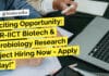 Exciting Opportunity: CSIR-IICT Biotech & Microbiology Research Project Hiring Now – Apply Today! CSIR-IICT Biotech & Microbiology Research Project Recruitment - Apply Now!