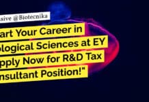 Start Your Career in Biological Sciences at EY – Apply Now for R&D Position! EY Biological Sciences Recruitment - Apply Online Now!