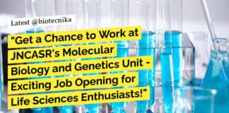 JNCASR Life Sciences Project Job Recruitment