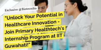 Primary Healthtech (Incubated at IIT Guwahati) Internship Recruitment - Apply Now!