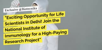 "Exciting Opportunity for Life Scientists in Delhi! Join the National Institute of Immunology for a High-Paying Research Project"