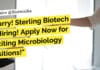 Hurry! Sterling Biotech is Hiring! Apply Now for Exciting Microbiology Positions! "Hurry! Sterling Biotech is Hiring! Apply Now for Exciting Microbiology Positions!"
