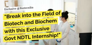 Govt NDTL Internship 2023 - Biotech, Biochem, Biosciences Apply