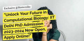IIT Delhi PhD Admission 2023-2024 in Computational Biology, Apply Online