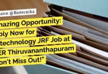 Amazing Opportunity: Apply Now for Biotechnology JRF Job at IISER Thiruvananthapuram – Don’t Miss Out! "Amazing Opportunity: Apply Now for Biotechnology JRF Job at IISER Thiruvananthapuram - Don't Miss Out!"