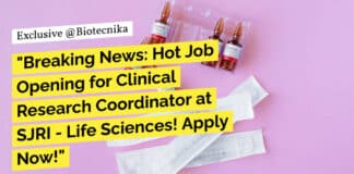 "Breaking News: Hot Job Opening for Clinical Research Coordinator at SJRI - Life Sciences! Apply Now!"