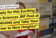 Apply for this Exciting Life Sciences JRF Post at NIMHANS and Take Your Career to New Heights! "Apply for this Exciting Life Sciences JRF Post at NIMHANS and Take Your Career to New Heights!"
