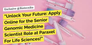 "Unlock Your Future: Apply Online for the Senior Genomic Medicine Scientist Role at Paraxel For Life Sciences!"