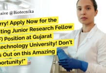 Hurry! Apply Now for the Exciting Junior Research Fellow (JRF) Position at Gujarat Biotechnology University! Don’t Miss Out on this Amazing Opportunity! Gujarat Biotechnology University Vacancies - JRF Recruitment
