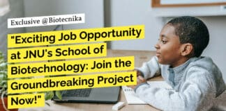 JNU BSc Biotech Job - BSc Life Sciences Project Vacancies