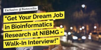 NIBMG Bioinformatics Research Vacancy - Walk-In Interview