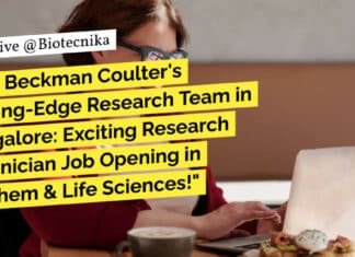 "Join Beckman Coulter's Cutting-Edge Research Team in Bangalore: Exciting Research Technician Job Opening in Biochem & Life Sciences!"