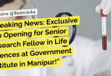 Breaking News: Exclusive Job Opening for Senior Research Fellow in Life Sciences at Government Institute in Manipur! "Breaking News: Exclusive Job Opening for Senior Research Fellow in Life Sciences at Government Institute in Manipur!"