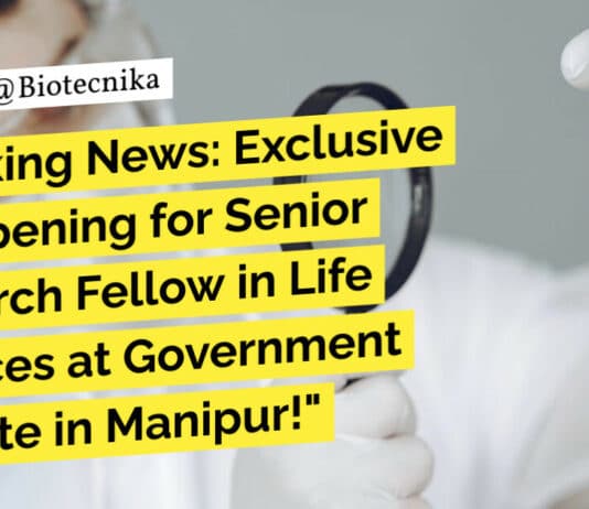 "Breaking News: Exclusive Job Opening for Senior Research Fellow in Life Sciences at Government Institute in Manipur!"
