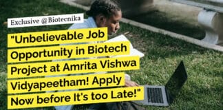 Biotech Project Associate @ Coimbatore Campus, Amrita Vishwa Vidyapeetham