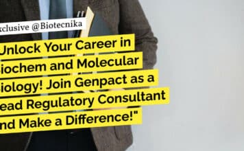 Unlock Your Career in Biochem and Molecular Biology! Join Genpact as a Lead Regulatory Consultant and Make a Difference! Genpact Mol Bio Job - Biochem, Applied Genetics & Biotech Apply Online