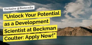 "Unlock Your Potential as a Development Scientist at Beckman Coulter: Apply Now!"