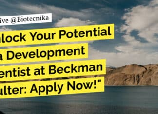 "Unlock Your Potential as a Development Scientist at Beckman Coulter: Apply Now!"