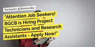 RGCB Project Technician Recruitment - Apply Online