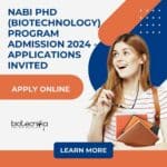 NABI PhD Admission 2024 For Biotechnology - Applications Invited